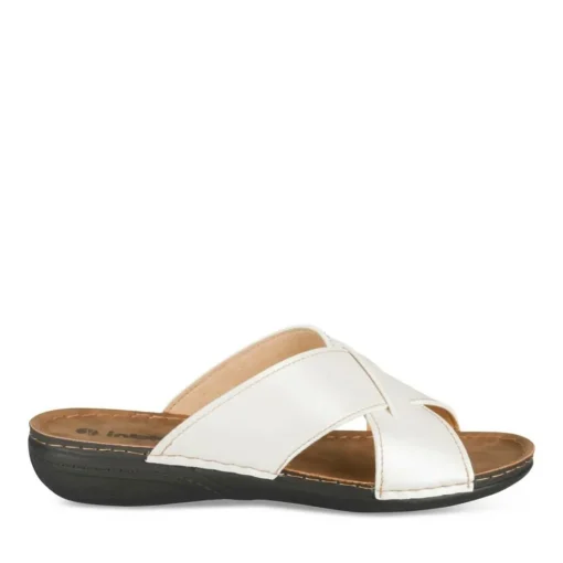 Mules BLANC Femme Motif Uni A Enfiler