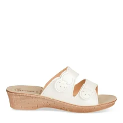 Mules BLANC Femme Motif Uni A Enfiler