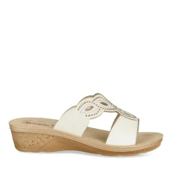 Mules BLANC Femme Motif Uni A Enfiler