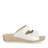 Mules BLANC Femme Motif Uni A Enfiler