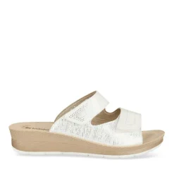 Mules BLANC Femme Motif Uni A Enfiler