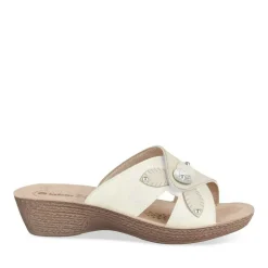 Mules BLANC Femme Motif Uni A Enfiler