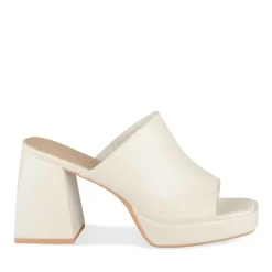 Mules BLANC Femme Motif Uni A Enfiler