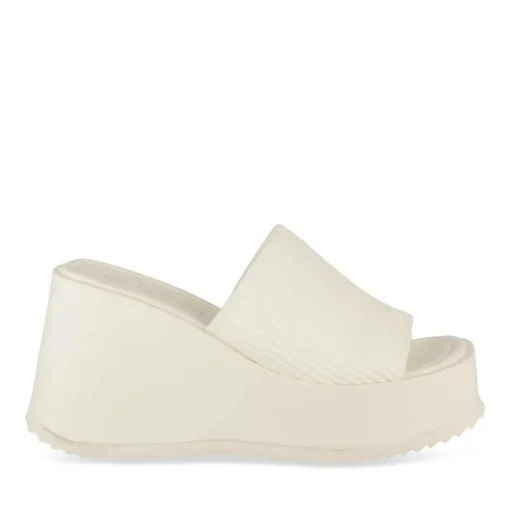 Mules BLANC Femme Motif Uni A Enfiler