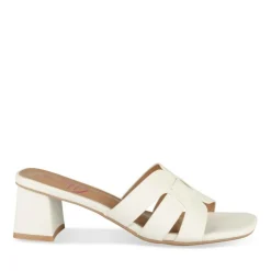 Mules BLANC Femme Motif Uni A Enfiler