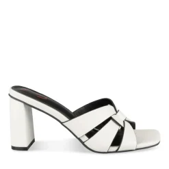 Mules BLANC Femme Motif Uni A Enfiler