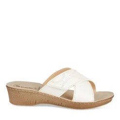 Mules BLANC Femme Motif Uni A Enfiler