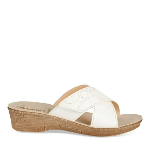 Mules BLANC Femme Motif Uni A Enfiler