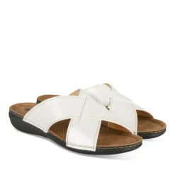 Mules BLANC Femme Motif Uni A Enfiler