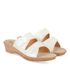 Mules BLANC Femme Motif Uni A Enfiler