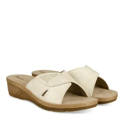 Mules BLANC Femme Motif Uni A Enfiler