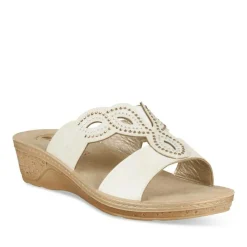 Mules BLANC Femme Motif Uni A Enfiler