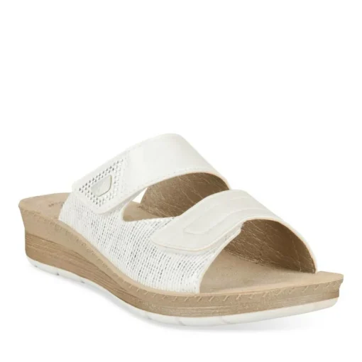 Mules BLANC Femme Motif Uni A Enfiler