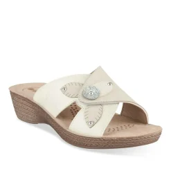 Mules BLANC Femme Motif Uni A Enfiler