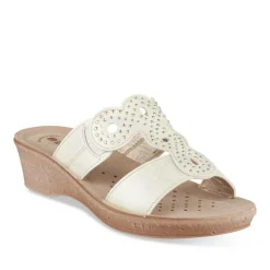 Mules BLANC Femme Motif Uni A Enfiler