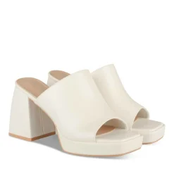Mules BLANC Femme Motif Uni A Enfiler