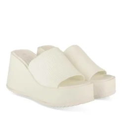 Mules BLANC Femme Motif Uni A Enfiler
