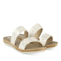 Mules BLANC Femme Motif Uni A Enfiler