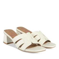 Mules BLANC Femme Motif Uni A Enfiler