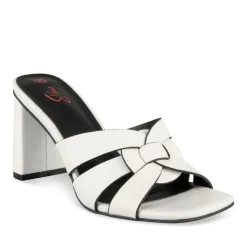 Mules BLANC Femme Motif Uni A Enfiler
