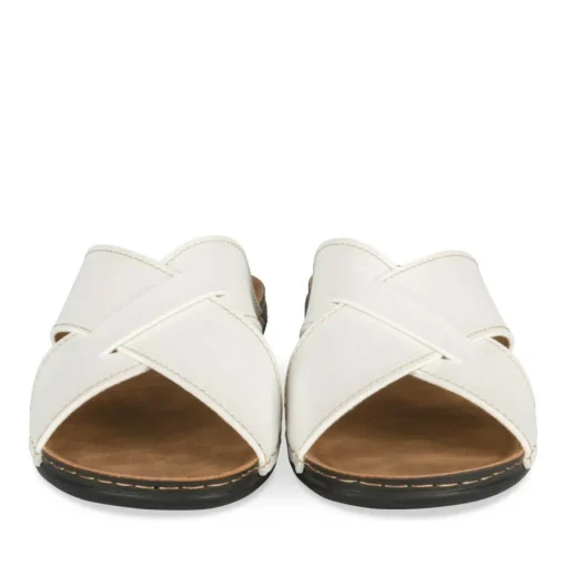 Mules BLANC Femme Motif Uni A Enfiler