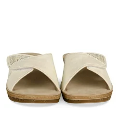 Mules BLANC Femme Motif Uni A Enfiler