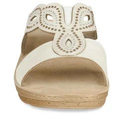 Mules BLANC Femme Motif Uni A Enfiler