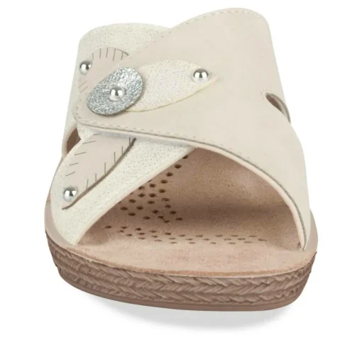 Mules BLANC Femme Motif Uni A Enfiler
