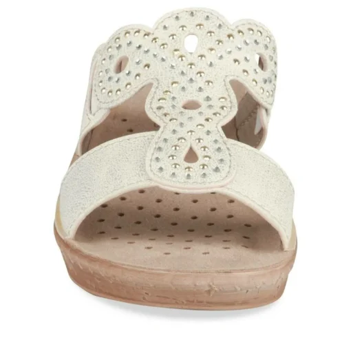 Mules BLANC Femme Motif Uni A Enfiler