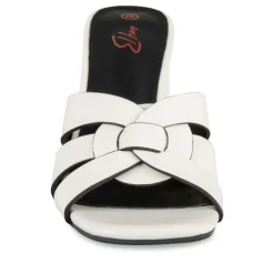 Mules BLANC Femme Motif Uni A Enfiler
