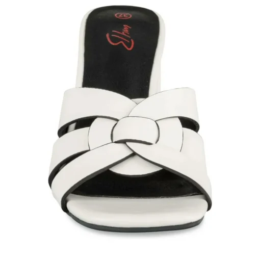 Mules BLANC Femme Motif Uni A Enfiler