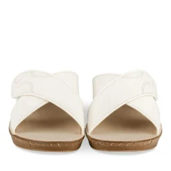 Mules BLANC Femme Motif Uni A Enfiler