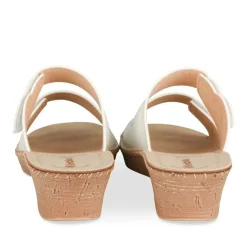 Mules BLANC Femme Motif Uni A Enfiler