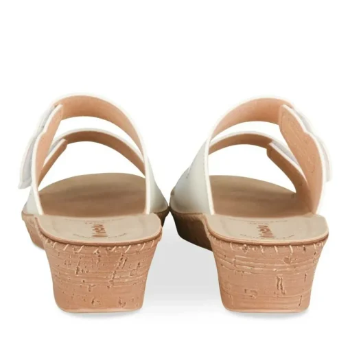 Mules BLANC Femme Motif Uni A Enfiler