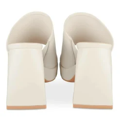Mules BLANC Femme Motif Uni A Enfiler