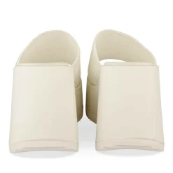 Mules BLANC Femme Motif Uni A Enfiler