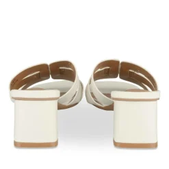 Mules BLANC Femme Motif Uni A Enfiler
