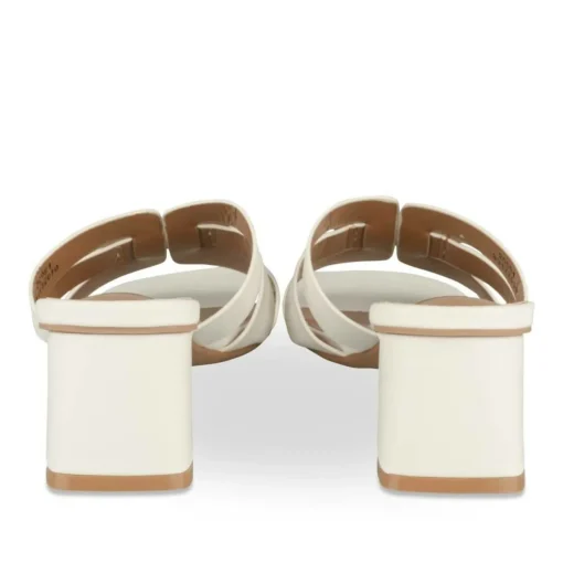 Mules BLANC Femme Motif Uni A Enfiler