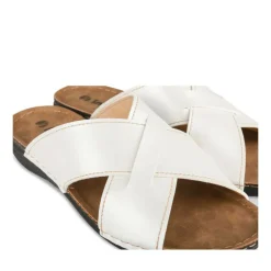 Mules BLANC Femme Motif Uni A Enfiler