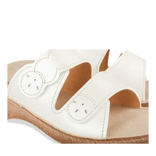 Mules BLANC Femme Motif Uni A Enfiler
