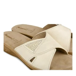 Mules BLANC Femme Motif Uni A Enfiler