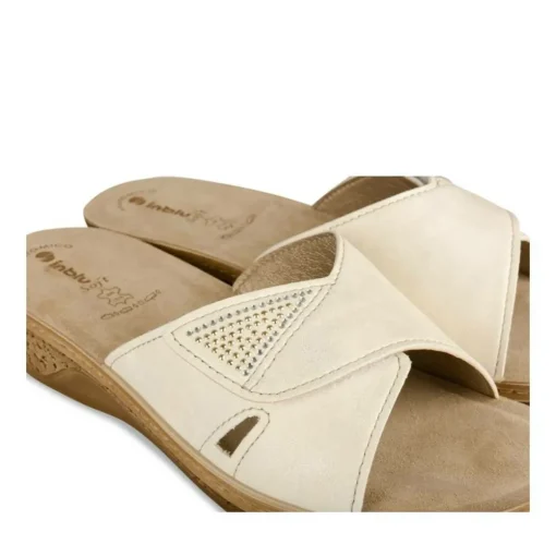 Mules BLANC Femme Motif Uni A Enfiler