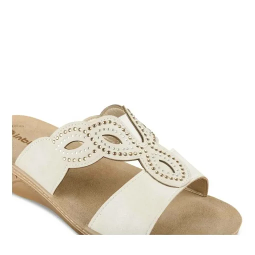 Mules BLANC Femme Motif Uni A Enfiler