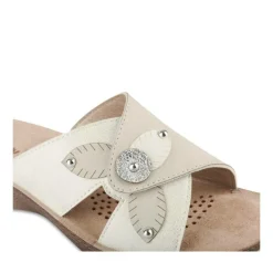 Mules BLANC Femme Motif Uni A Enfiler