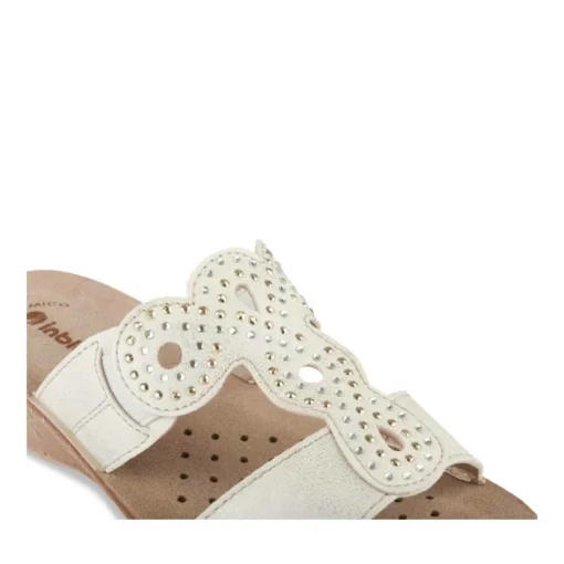 Mules BLANC Femme Motif Uni A Enfiler