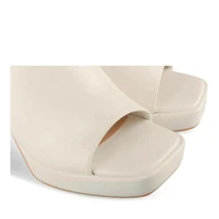Mules BLANC Femme Motif Uni A Enfiler