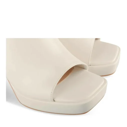 Mules BLANC Femme Motif Uni A Enfiler