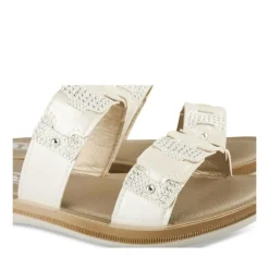 Mules BLANC Femme Motif Uni A Enfiler