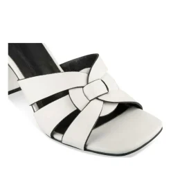Mules BLANC Femme Motif Uni A Enfiler