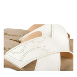 Mules BLANC Femme Motif Uni A Enfiler
